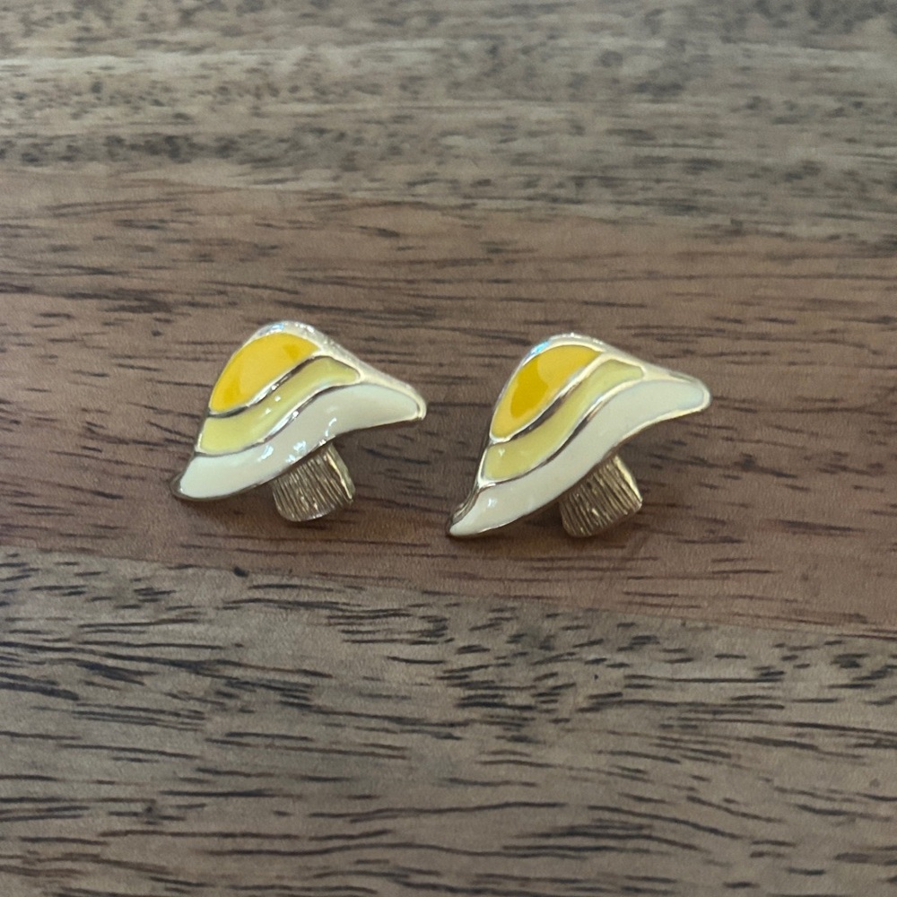 Yellow Mushroom Earrings
